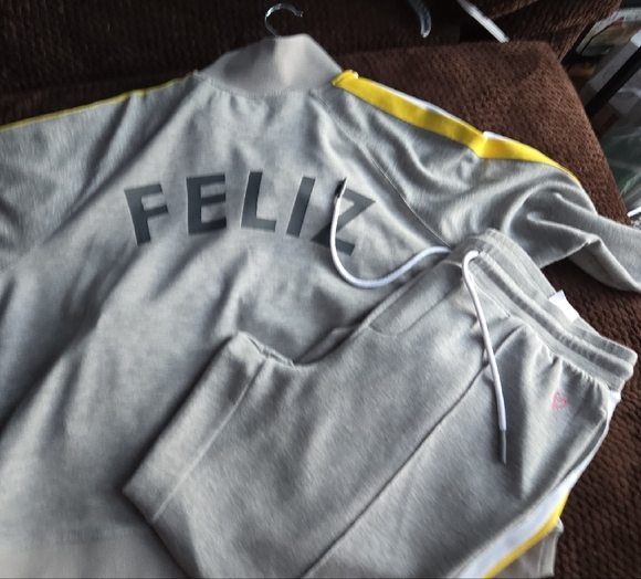 Peace Love World Gray Hoodie and Matching Pants - Picture 7 of 11